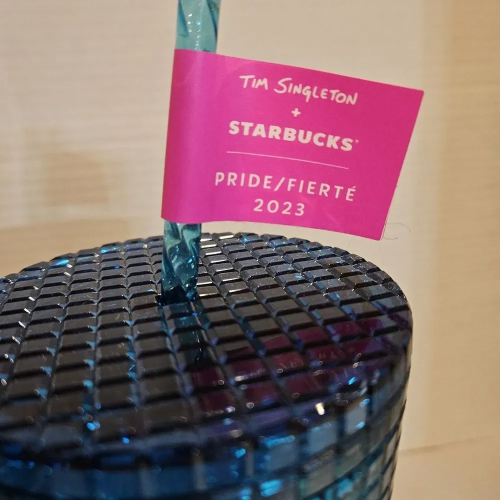 Starbucks Tim Singleton Pride Grid Gradient Rainbow Ombre Venti‎ Tumbler 2023